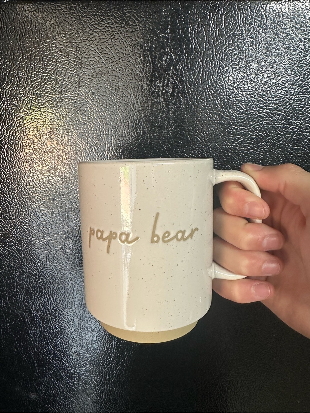 Target Papa Bear Ceramic Mug in Cream with Gold Script